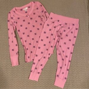 Cozy Pink Patterned Pajama Set